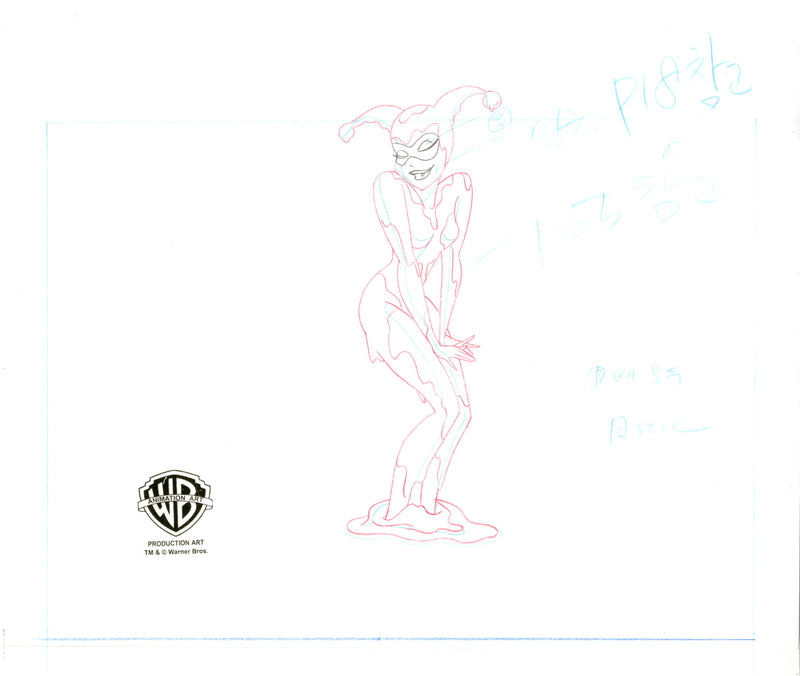 The New Batman Adventures Original Production Drawing: Harley Quinn