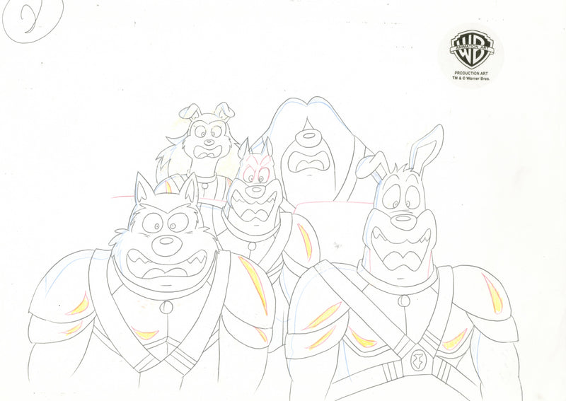 Road Rovers Original Production Drawing: Hunter, Exile, Blitz, Colleen, Shag