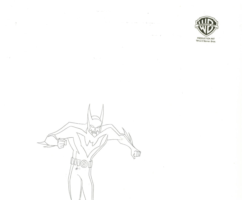 Batman Beyond Original Production Cel on Original Background with Matching Drawings: Batman, Spellbinder