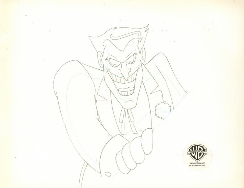 Batman The Animated Series Original Production Cel with Matching Drawing: Joker