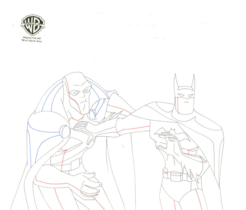 Justice League Original Production Drawing: Martian Manhunter, Batman