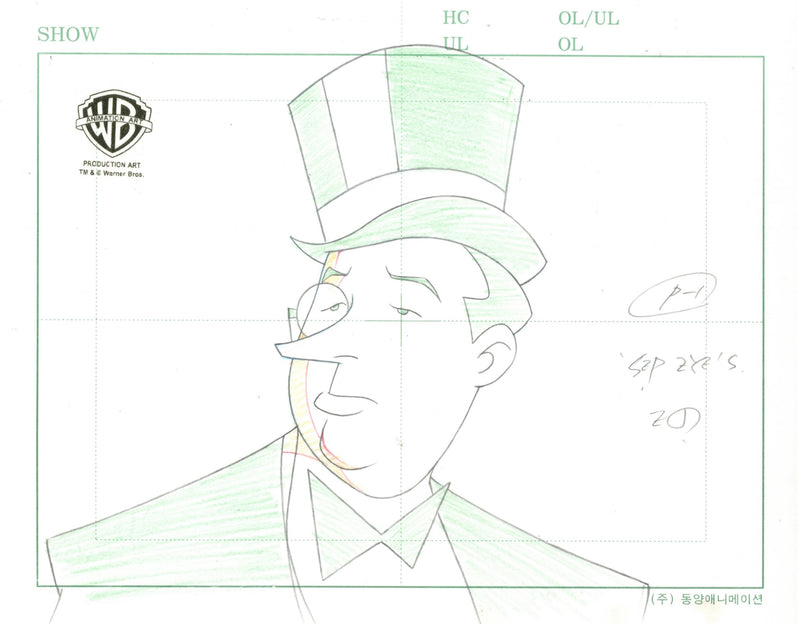 Superman the Animated Series Original Production Drawing: Penguin