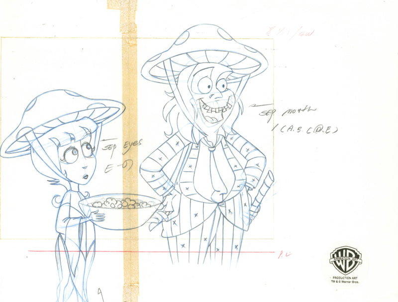 Beetlejuice The Animated Series Original Production Drawing: Lydia, Beetlejuice