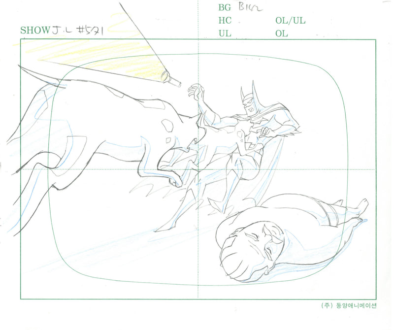 Justice League Original Production Drawing: Batman