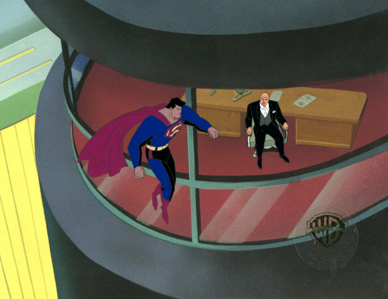 Superman The Animated Series Original Production Cel with Matching Drawing: Superman, Lex Luthor