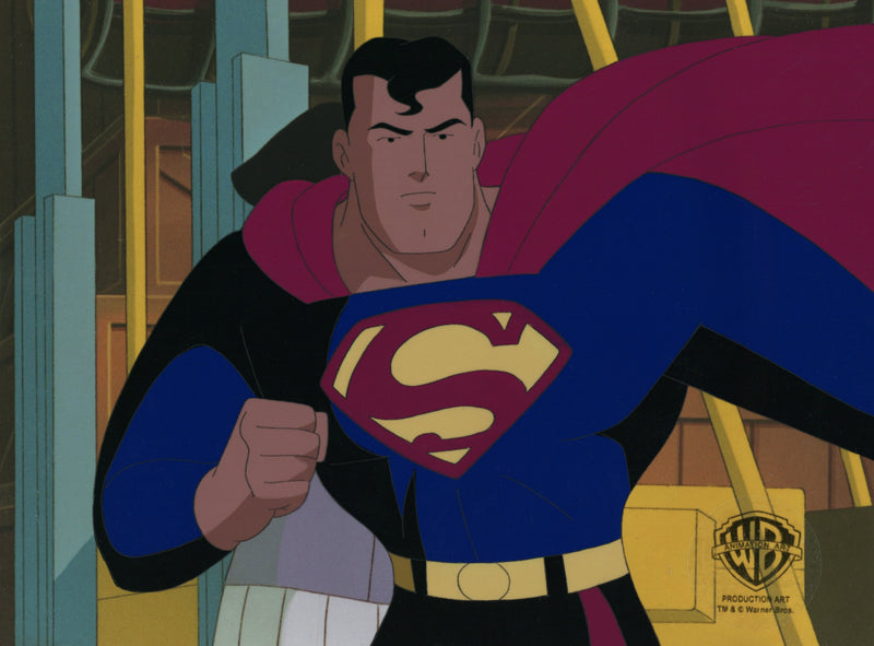 Superman The Animated Series Original Production Cel with Matching Drawing: Superman