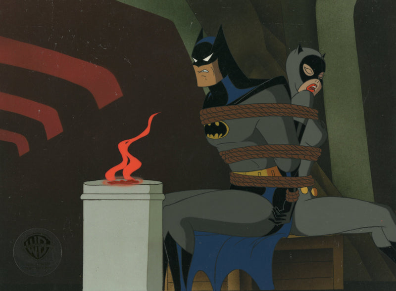 Batman The Animated Series Original Production Cel with Matching Drawing: Batman, Catwoman