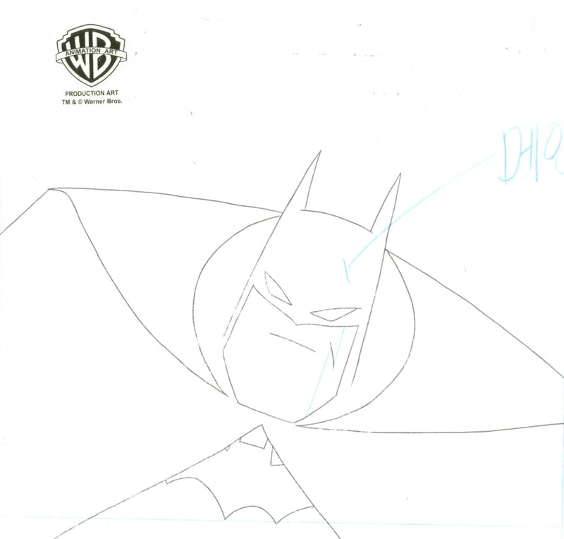 The New Batman Adventures Original Production Cel on Original Background with Matching Drawing: Batman