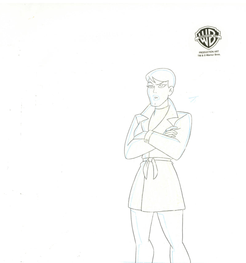 Superman The Animated Series Original Production Cel on Original Background with Matching Drawing: Corey Mills, Maggie Sawyer