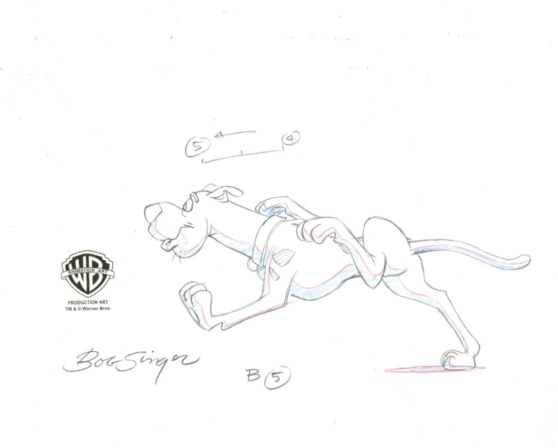 Scooby-Doo Original Production Drawing Signed by Bob Singer: Scooby