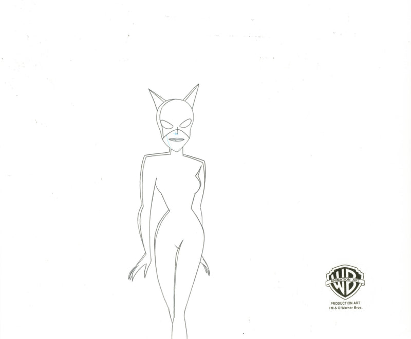 The New Batman Adventures Original Production Cel with Matching Drawing: Catwoman, Nightwing