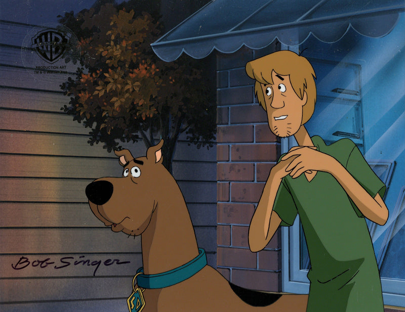 Scooby-Doo and the Witch's Ghost Original Production Cel on Original Background Signed by Bob Singer: Scooby, Shaggy