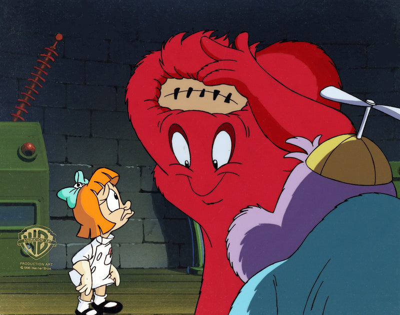 Tiny Toons Original Production Cel on Original Background with Matching Drawing: Elmyra, Gossamer, Dizzy