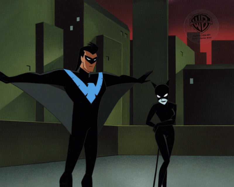 The New Batman Adventures Original Production Cel: Nightwing, Catwoman