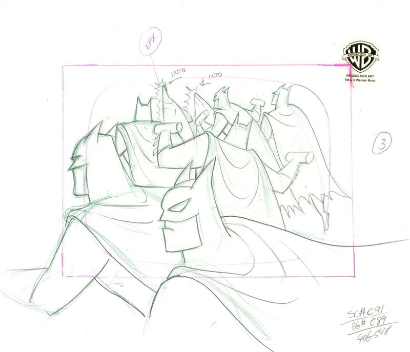 Batman The Animated Series Original Production Drawing: Batman