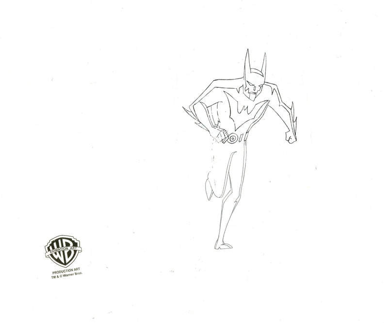 Batman Beyond Original Production Cel on Original Background with Matching Drawings: Batman