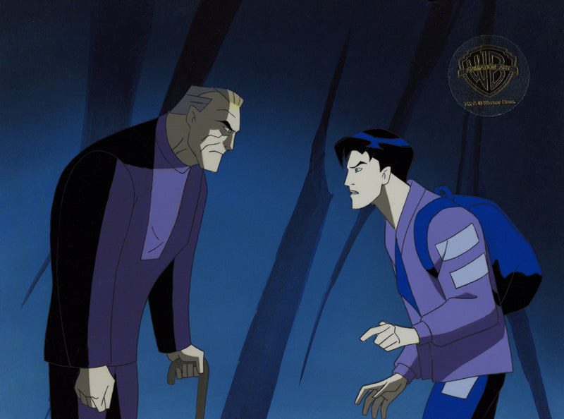 Batman Beyond Original Production Cel on Original Background with Matching Drawings: Bruce, Terry