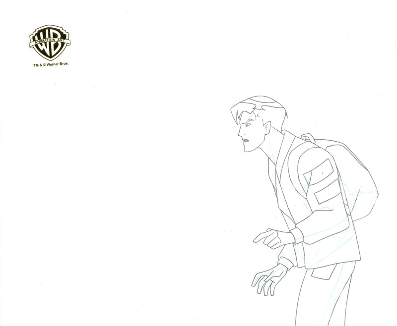 Batman Beyond Original Production Cel on Original Background with Matching Drawings: Bruce, Terry