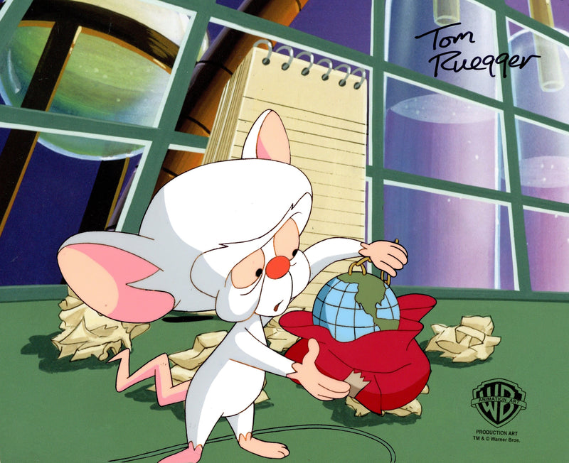 Pinky And The Brain Original Production Cel Signed by Tom Ruegger: Brain