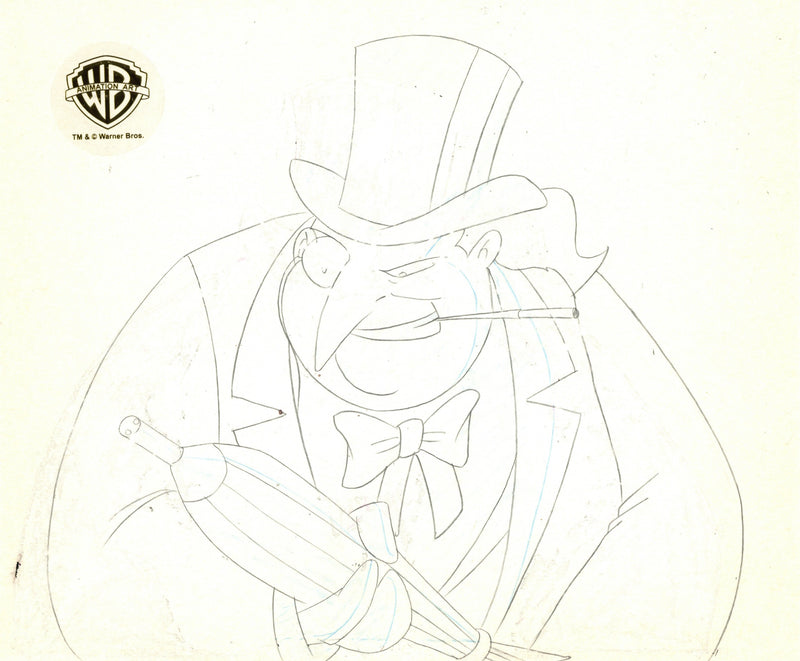 Batman The Animated Series Original Production Cel with Matching Drawing: Penguin