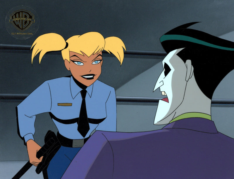 The New Batman Adventures Original Production Cel on Original Background with Matching Drawing: Harley, Joker