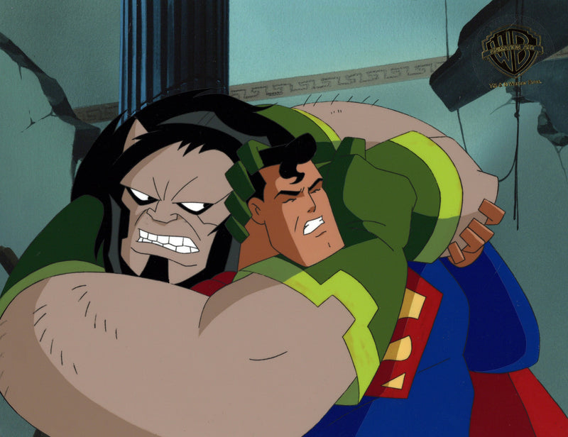 Superman The Animated Series Original Production Cel with Matching Drawing: Superman, Kalibak