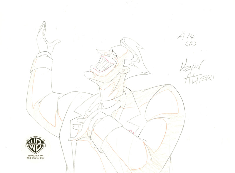 Batman: Mask of the Phantasm Original Production Drawing Signed by Kevin Altieri: Joker