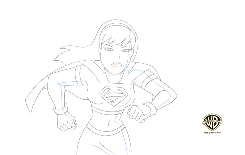 Justice League Unlimited Original Production Drawing: Supergirl