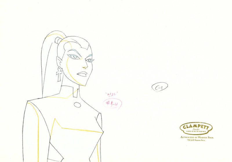 Justice League Original Production Drawing Double Aperture: Inza, Dr. Fate