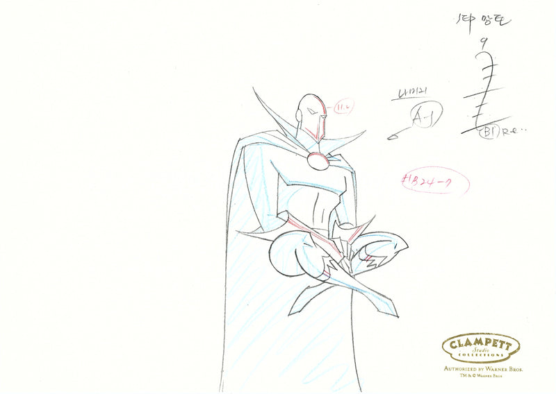 Justice League Original Production Drawing Double Aperture: Inza, Dr. Fate