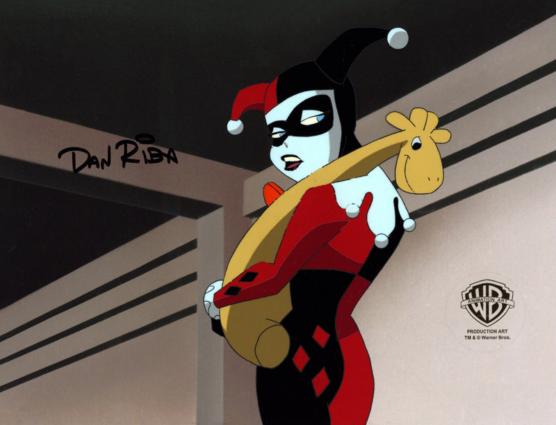 The New Batman Adventures Original Production Cel Signed by Dan Riba: Harley Quinn