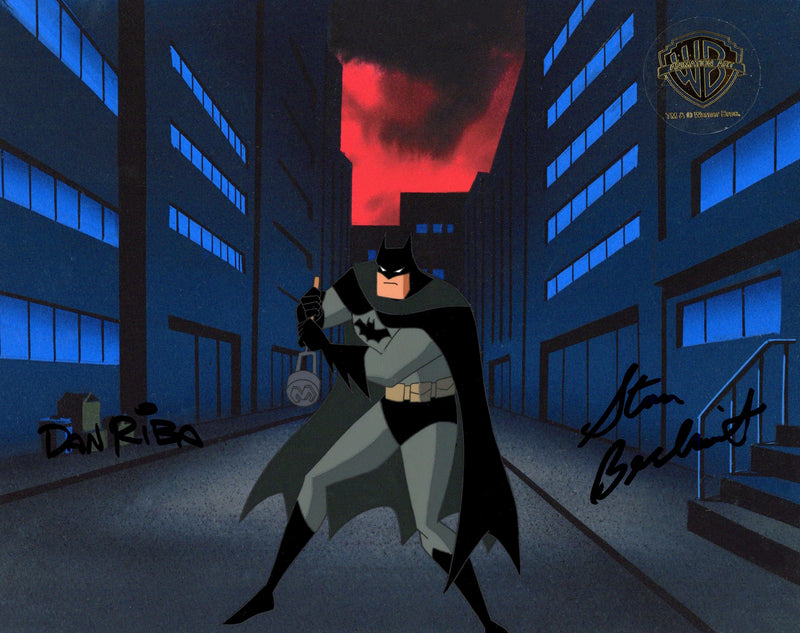 The New Batman Adventures Original Production Cel Signed by Dan Riba and Stan Berkowitz: Batman