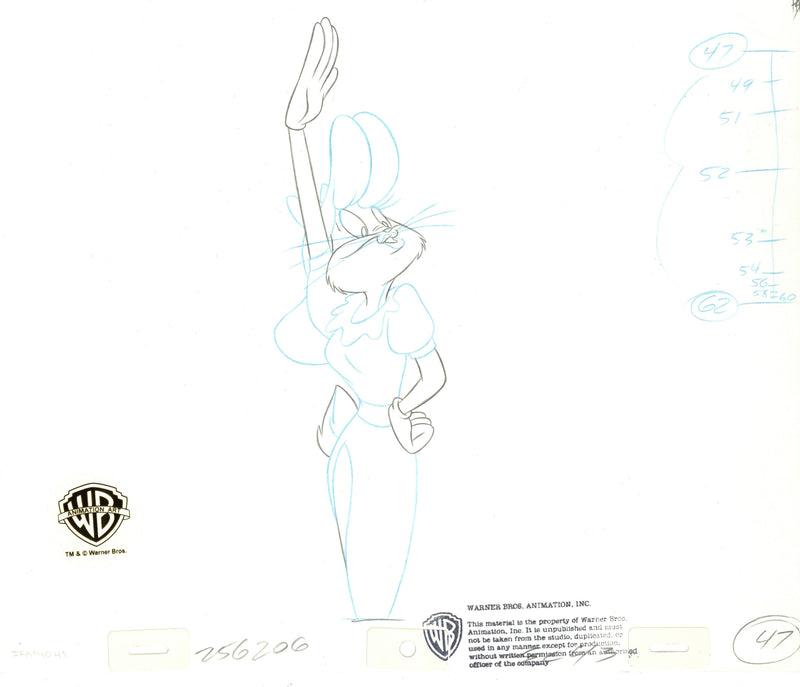 Hare Jordan Original Production Drawing: Bugs Bunny