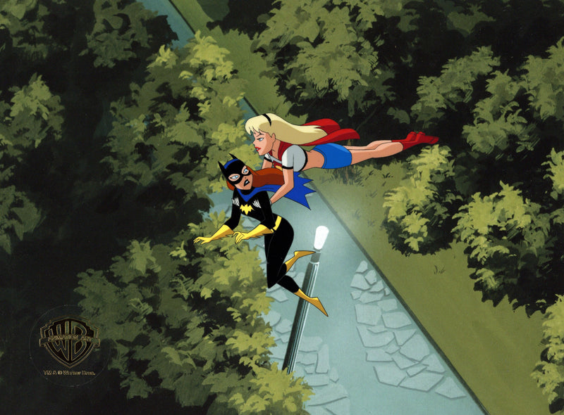 The New Batman Adventures Original Production Cel with Matching Drawing: Batgirl, Supergirl