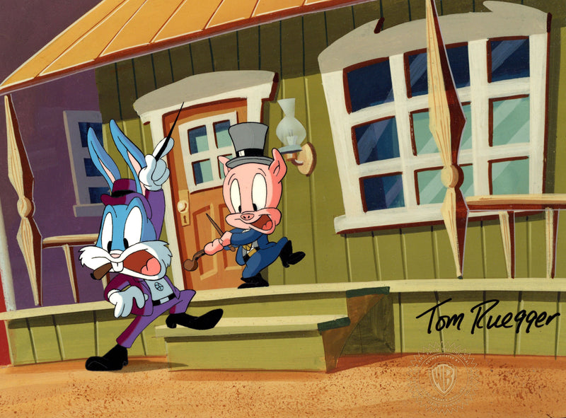 Tiny Toon Adventures Original Production Cel Signed by Tom Ruegger: Buster, Hamton