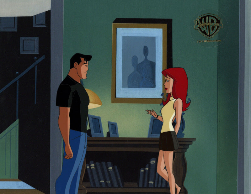 Superman The Animated Series Original Production Cel with Matching Drawing: Clark, Lana