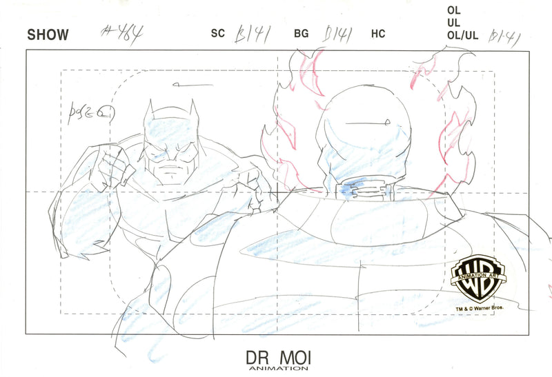 Justice League Unlimited Original Production Drawing: Wildcat, Atomic Skull