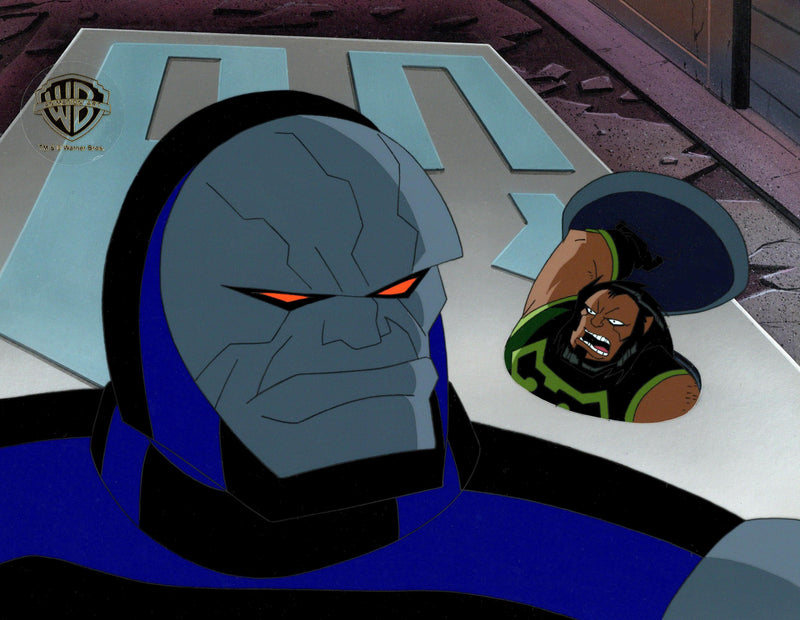 Superman The Animated Series Original Production Cel on Original Background with Matching Drawing: Darkseid, Kalibak