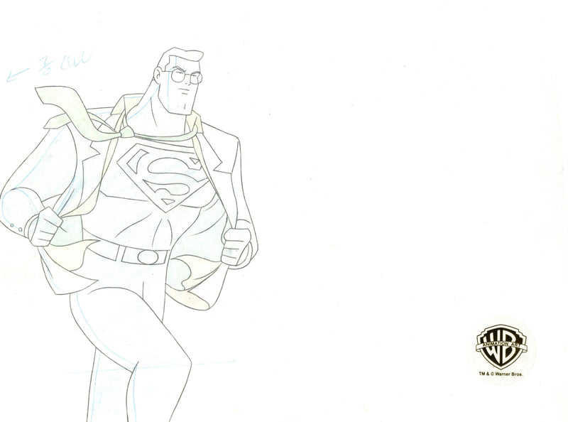 Superman The Animated Series Original Production Drawing: Superman