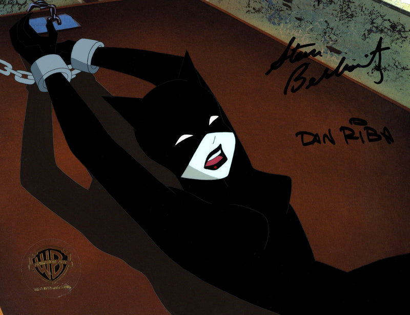 The New Batman Adventures Original Production Cel Signed by Dan Riba and Stan Berkowitz: Catwoman