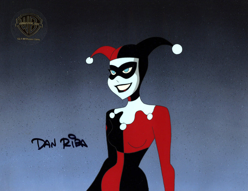 The New Batman Adventures Original Production Cel Signed by Dan Riba: Harley Quinn