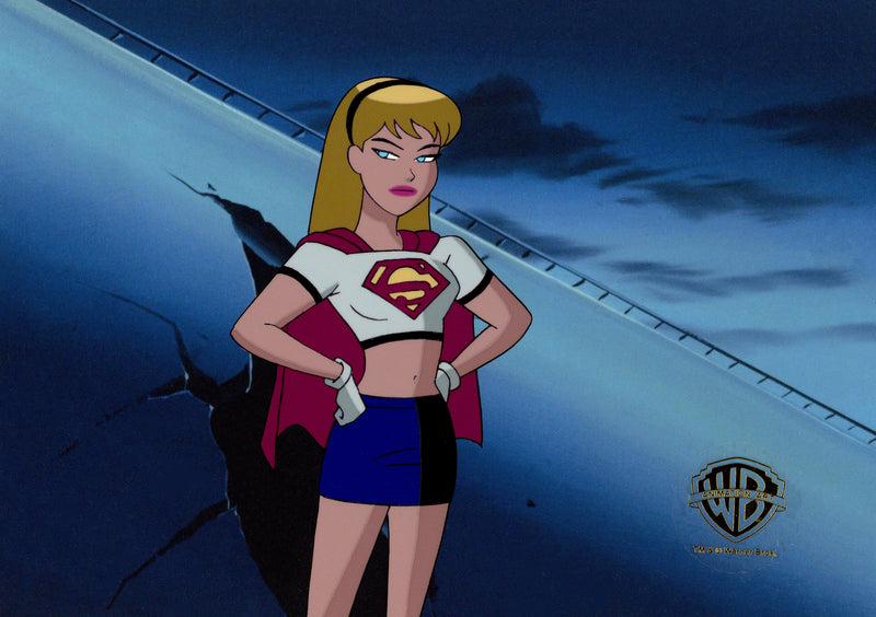 Superman The Animated Series Original Production Cel with Matching Drawing: Supergirl