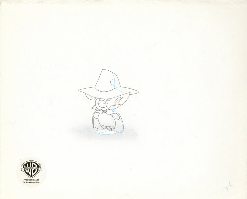 Pinky And The Brain Original Production Cel with Matching Drawings Signed by Tom Ruegger: Pinky, Brain