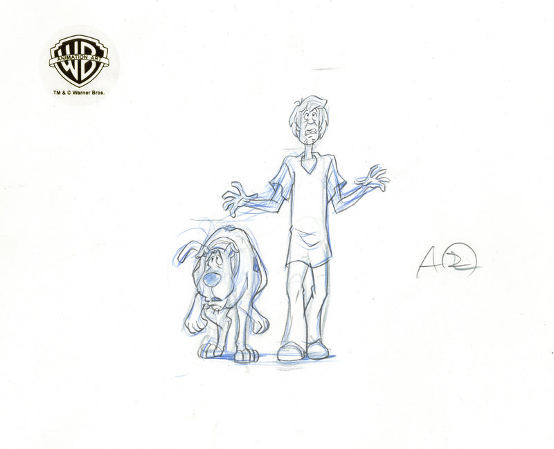 Scooby-Doo on Zombie Island Original Production Drawing: Scooby, Shaggy