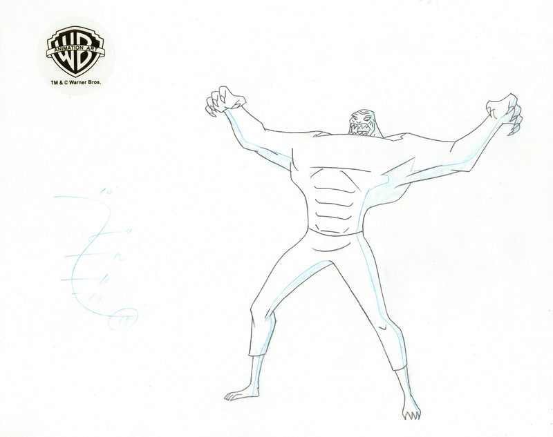 Batman Beyond Original Production Cel on Original Background with Matching Drawings: Batman, Killer Croc