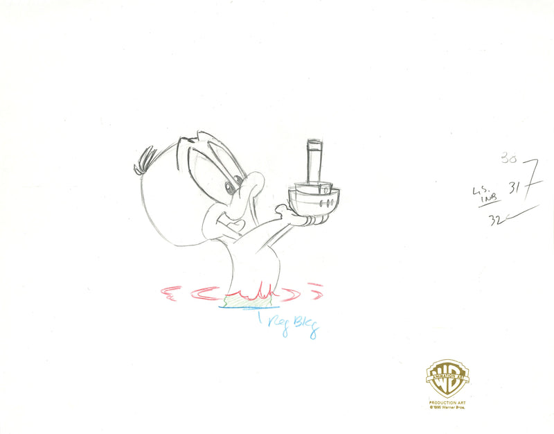 Tiny Toons Original Production Drawing: Baby Plucky Duck