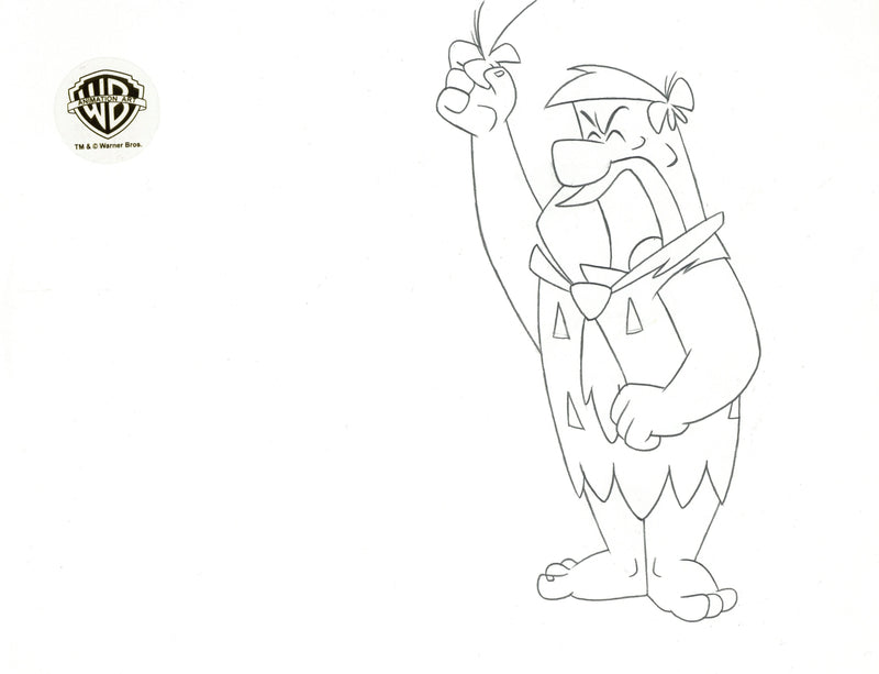 The Flintstones Original Production Cel With Matching Drawing Signed Bob Singer: Fred Flintstone