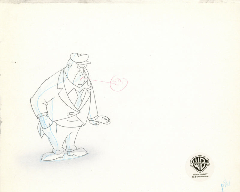 Animaniacs Original Production Cel with Matching Drawings Signed by Tom Ruegger: Yakko, Wakko, Dot, Mobsters