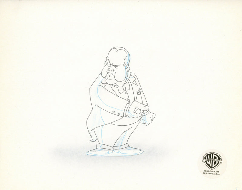 Animaniacs Original Production Cel with Matching Drawings Signed by Tom Ruegger: Yakko, Wakko, Dot, Mobsters