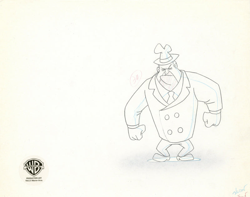 Animaniacs Original Production Cel with Matching Drawings Signed by Tom Ruegger: Yakko, Wakko, Dot, Mobsters